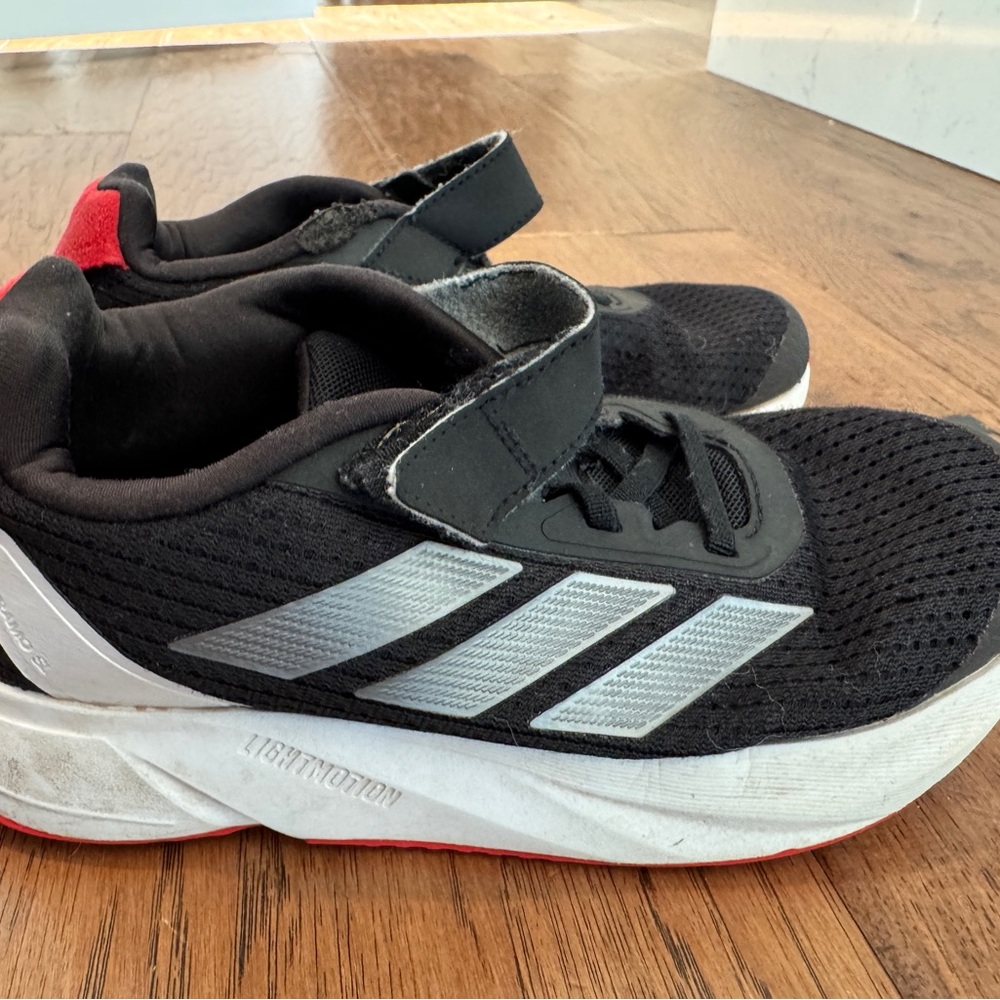 Adidas Black and Red Sneakers with Velcro Straps